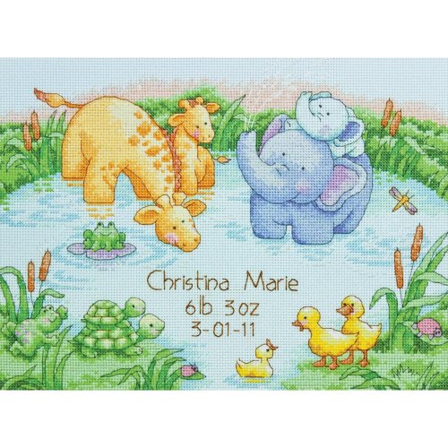 (image for) Little Pond Birth Record Counted Cross Stitch Kit